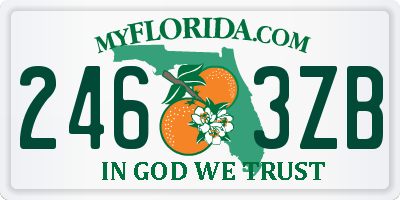 FL license plate 2463ZB