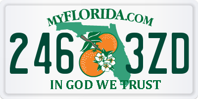 FL license plate 2463ZD