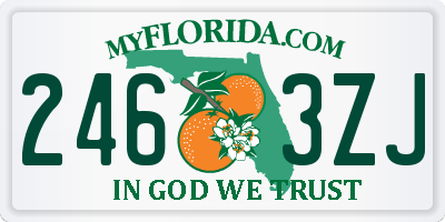 FL license plate 2463ZJ