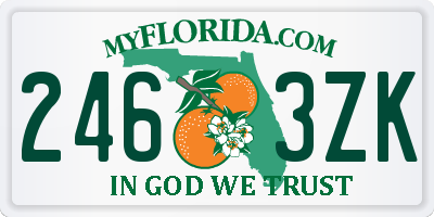 FL license plate 2463ZK