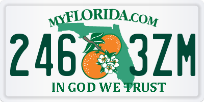FL license plate 2463ZM