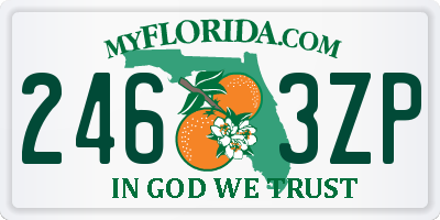 FL license plate 2463ZP