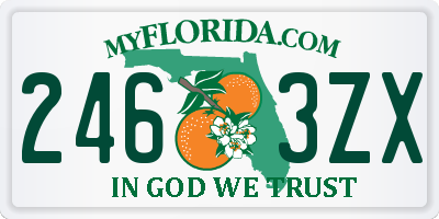 FL license plate 2463ZX