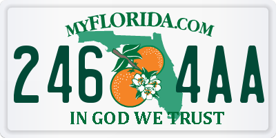 FL license plate 2464AA