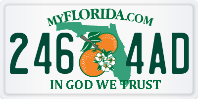 FL license plate 2464AD