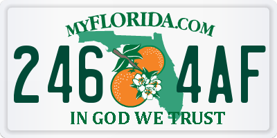 FL license plate 2464AF