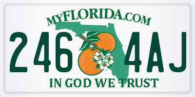 FL license plate 2464AJ