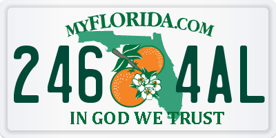 FL license plate 2464AL