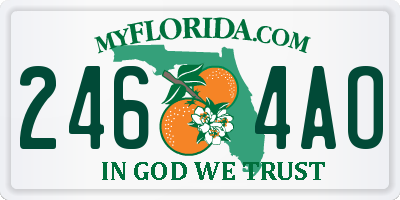 FL license plate 2464AO