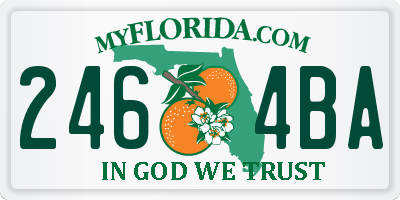 FL license plate 2464BA
