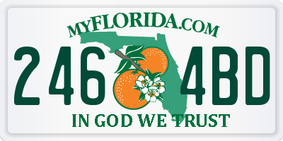 FL license plate 2464BD