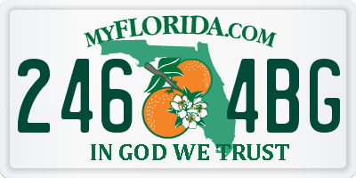 FL license plate 2464BG