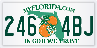 FL license plate 2464BJ