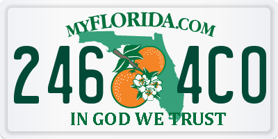 FL license plate 2464CO