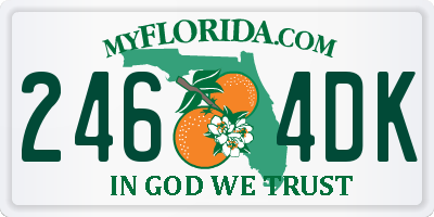 FL license plate 2464DK