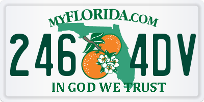 FL license plate 2464DV