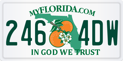 FL license plate 2464DW