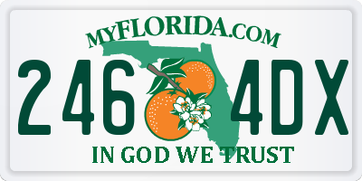FL license plate 2464DX