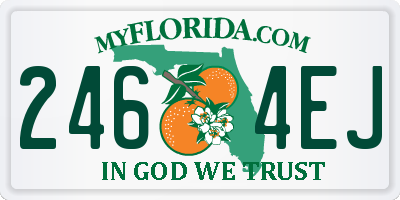 FL license plate 2464EJ
