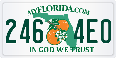FL license plate 2464EO