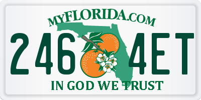 FL license plate 2464ET