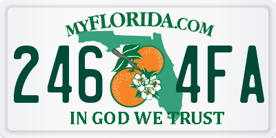 FL license plate 2464FA