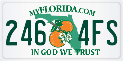 FL license plate 2464FS