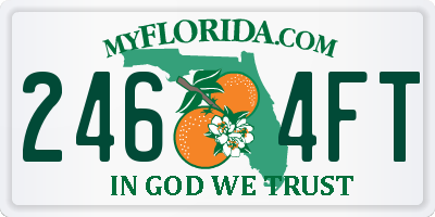 FL license plate 2464FT