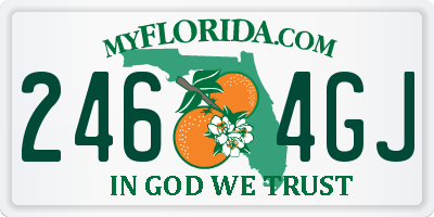 FL license plate 2464GJ