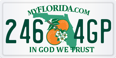 FL license plate 2464GP