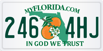 FL license plate 2464HJ