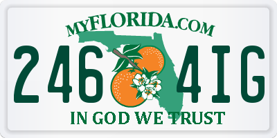 FL license plate 2464IG