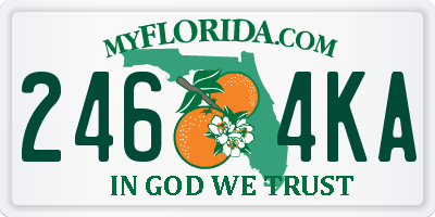 FL license plate 2464KA