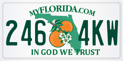 FL license plate 2464KW