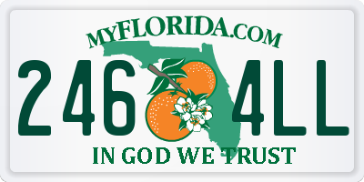 FL license plate 2464LL