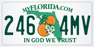 FL license plate 2464MV