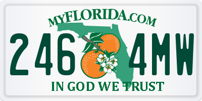 FL license plate 2464MW