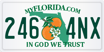 FL license plate 2464NX