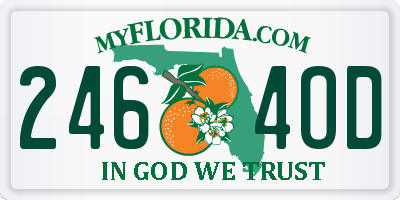 FL license plate 2464OD