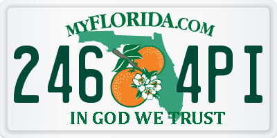 FL license plate 2464PI