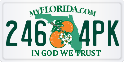 FL license plate 2464PK