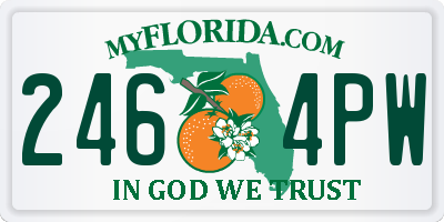 FL license plate 2464PW