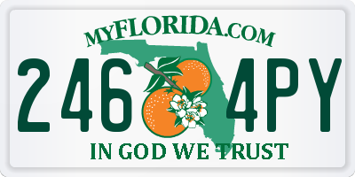 FL license plate 2464PY