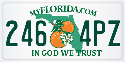 FL license plate 2464PZ