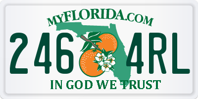 FL license plate 2464RL