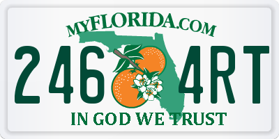 FL license plate 2464RT