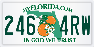 FL license plate 2464RW