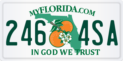 FL license plate 2464SA