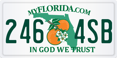 FL license plate 2464SB