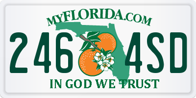 FL license plate 2464SD